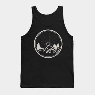 Vintage Mountain and Forest Inside A Bicycle Wheel Tank Top